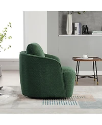 Streamdale Furniture Boucle Upholstered Swivel Accent Barrel Chair & Round Sofa Chair