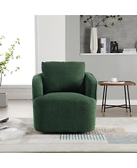 Streamdale Furniture Boucle Upholstered Swivel Accent Barrel Chair & Round Sofa Chair