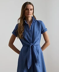 Lauren Ralph Women's Linen Shirtdress