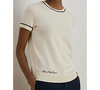 Lauren Ralph Women's Crewneck Short-Sleeve Sweater Top