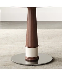 Streamdale Furniture Streamdale Solid Wood Dining Table with Glass Lazy Susan & Steel Base