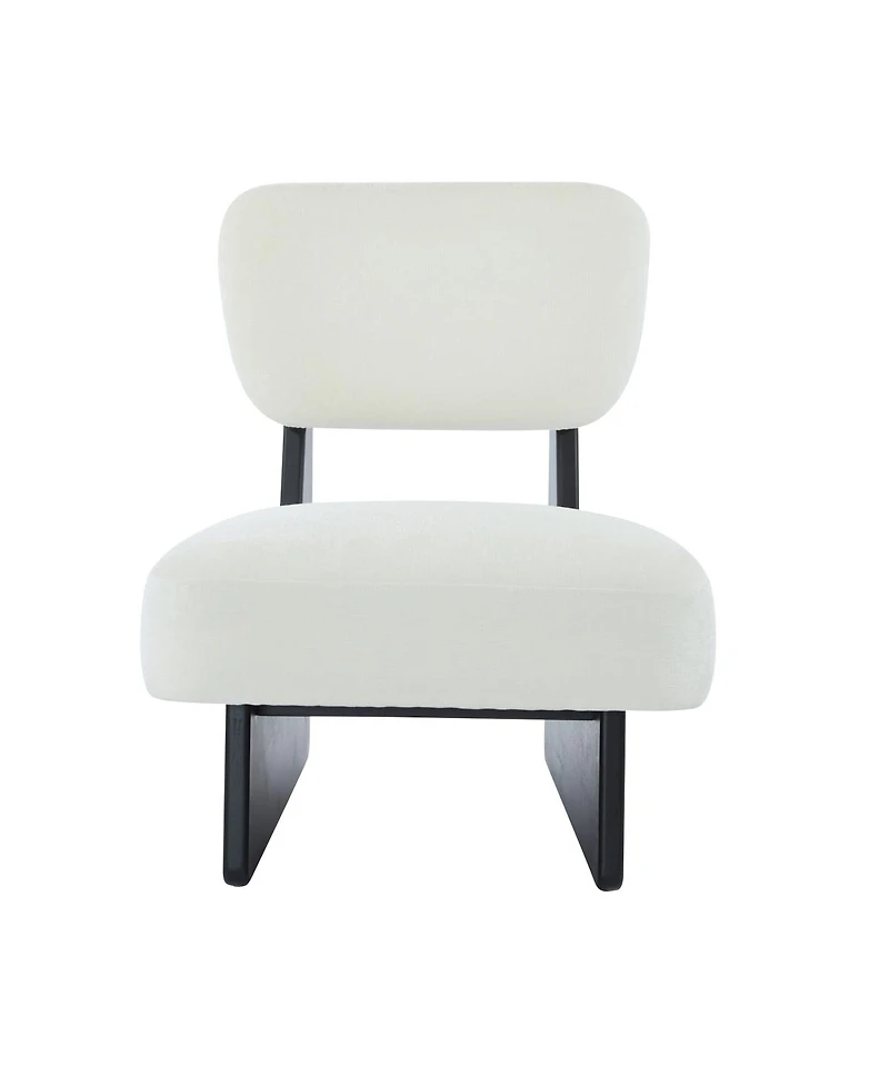 Streamdale Furniture Streamdale Set of 2 Modern Beige Lounge Chair with Polyester Upholstery & Wood Base