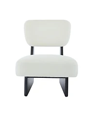 Streamdale Furniture Streamdale Set of 2 Modern Beige Lounge Chair with Polyester Upholstery & Wood Base