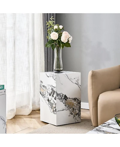 Streamdale Furniture Marble Pattern Mdf Coffee Table - Ready to Use