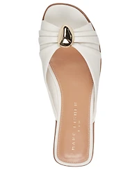 Marc Fisher Ltd Women's Dalani Ornamented Ruched Flat Slip-On Sandals