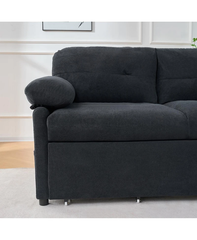 Streamdale Furniture Convertible Pull Out Sofa Bed Queen Size, 3-in-1 Sleeper Couch with Storage