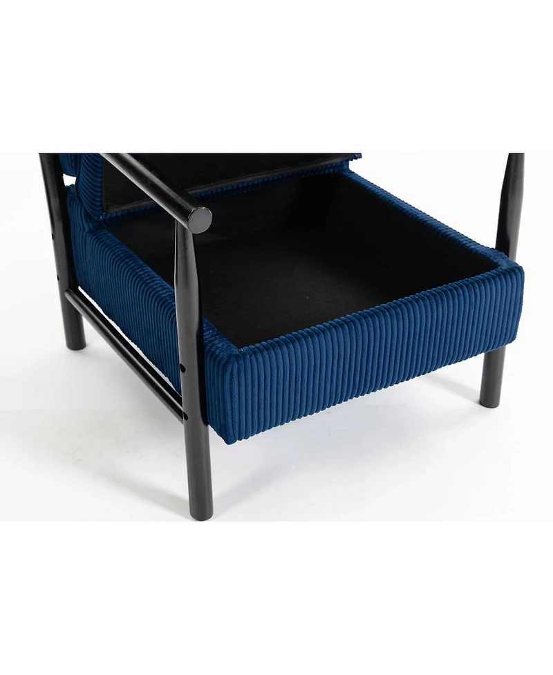 Streamdale Furniture Storage Chair, Mid Century Modern Accent Chair with Wood Frame