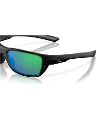 Costa Del Mar Unisex Rectangle Whitetip Polarized Sunglasses, 6S9056