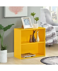Kings Brand Furniture White Wood 2-Tier Shelf Bookcase Storage Organizer