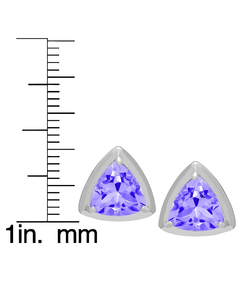 Macy's 2-Pc. Genuine Blue Topaz (2.98 ct. t.w.) Trillion Pendant Necklace and Stud Earrings Set Sterling Silver