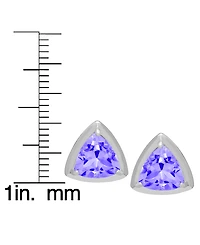 Macy's 2-Pc. Genuine Blue Topaz (2.98 ct. t.w.) Trillion Pendant Necklace and Stud Earrings Set Sterling Silver