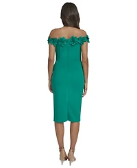 Eliza J Women's Off-The-Shoulder 3D Floral Midi Dress