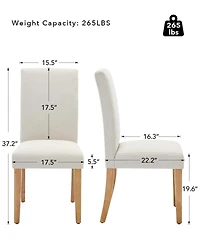 gaomon Chairs Set of, Modern Fabric Upholstered Ergonomic Chairs with Curved Backrest, Heavy-Duty Wood Legs for Dining Room Kitchen.