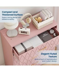 gaomon Tall 4 Drawer Dresser, Wooden Storage Chest with Metal Handles for Bedroom, Living Room