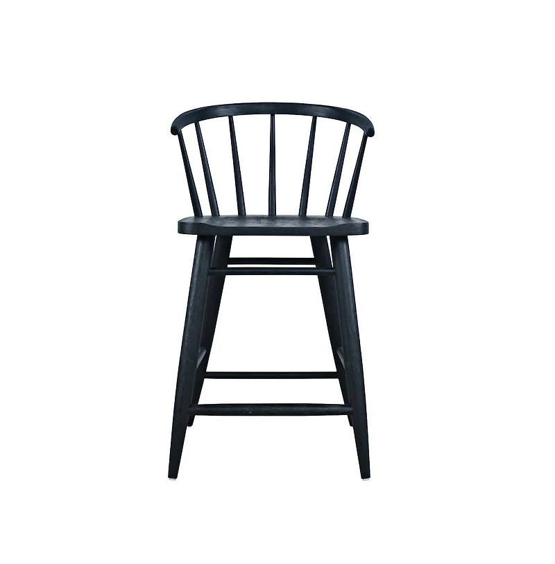 Jofran Fitz Traditional Solid Wood Curved Back Spindle Counter Stool