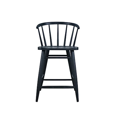 Jofran Fitz Traditional Solid Wood Curved Back Spindle Counter Stool