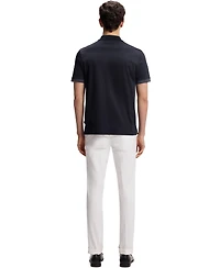 Boss by Hugo Men's Mercerised-Cotton Striped Trim Polo Shirt