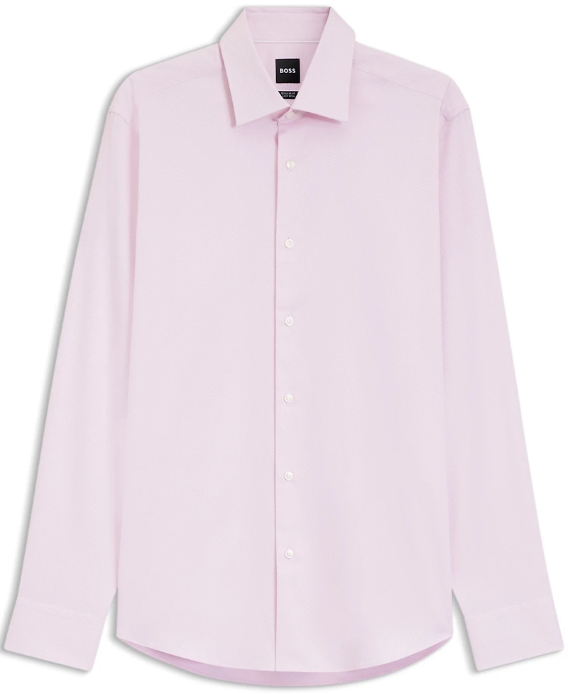 Boss by Hugo Men's Easy-Iron Stretch-Cotton Dobby Regular-Fit Dress Shirt