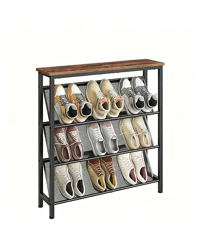 Yigii Slanted Shoe Rack for Small Spaces with Adjustable Feet