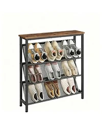 Yigii Slanted Shoe Rack for Small Spaces with Adjustable Feet