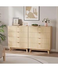 gaomon Fluted Dresser for Bedroom with Drawer, Mid Century Modern Chest of Drawers, Drawers Dresser with Drawers