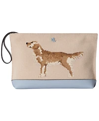 Lauren Ralph Lauren Dog-Embroidered Large Canvas Wallet