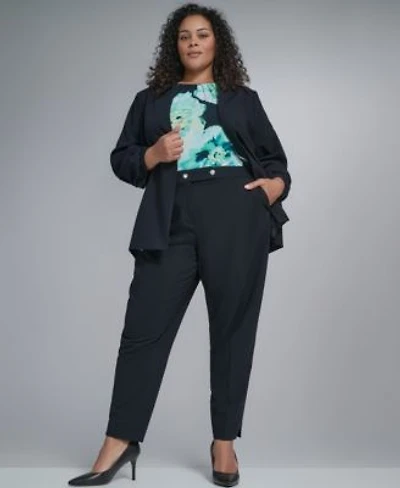 Calvin Klein Mid Rise Slim Leg Pant Collarless One Button Jacket