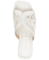 Marc Fisher Ltd Women's Nalany Lace Flat Slip-On Sandals