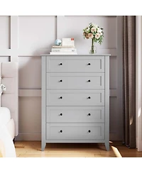 Gaomon 5 Drawer Dresser for Bedroom, Tall Dresser with Deep Drawers & Metal Knobs, Modern Wooden Chests of Drawers for Entryway