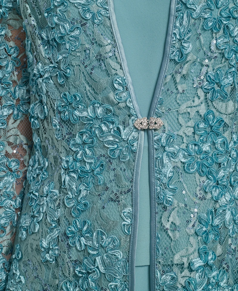 Jessica Howard Petite Soutache Jacket and Fit & Flare Dress, 2-Piece Set