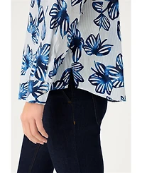 Olsen Women's Floral Stripe Shirt