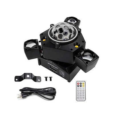 Artudatech 3-Headed Led Stage Light with Laser & Strobe, 80W Rgbw System, DMX512 for Dj/Party