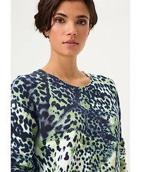 Olsen Women's Animal Print Camo Sweater