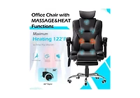 Aecojoy Office Chair with 7 Points Vibration Massage&Heat, Adjustable Ergonomic Recliner