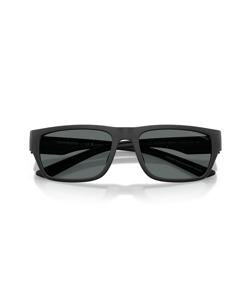 Emporio Armani Men's Rectangle Polarized Sunglasses, EA4267U