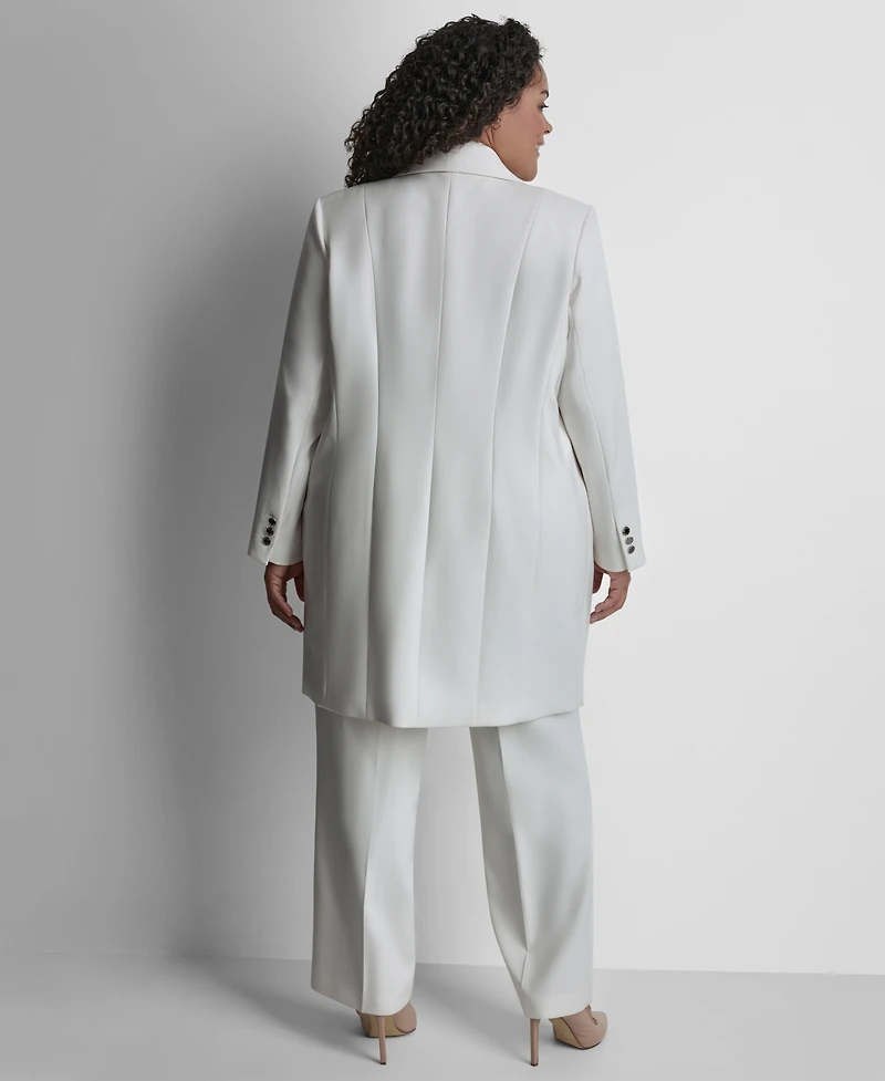 Dkny Plus Notch Collar Buttoned Jacket