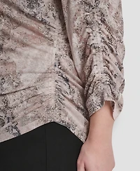 Dkny Plus Boat Neck Long-Sleeve Top