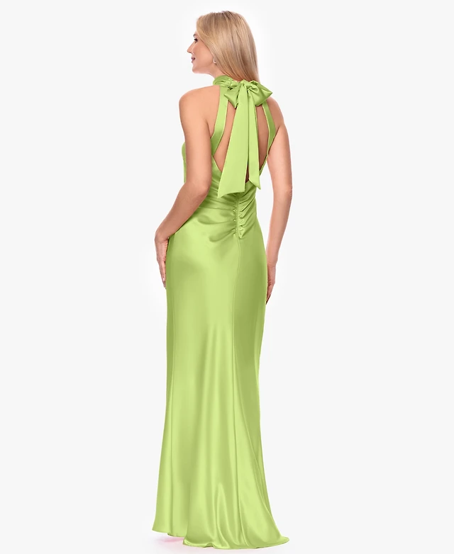 Xscape Womens Asymmetric Neck Long Dress