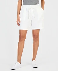Style & Co Women's Cotton Gauze Pull-On Cargo Shorts, Macy's Exclusive