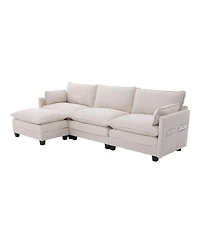 Streamdale Furniture 102" Oversized Modular Sectional Sofa with Movable Ottoman