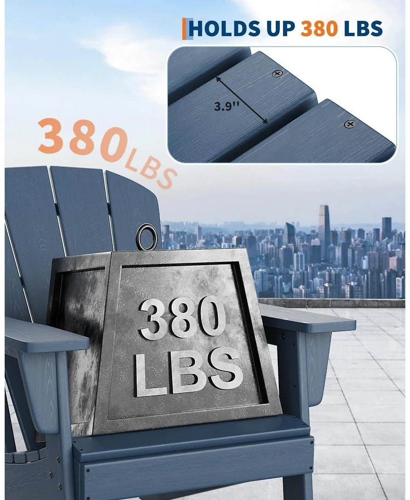 gaomon Modern Hdpe Plastic Adirondack Chair Set of 4