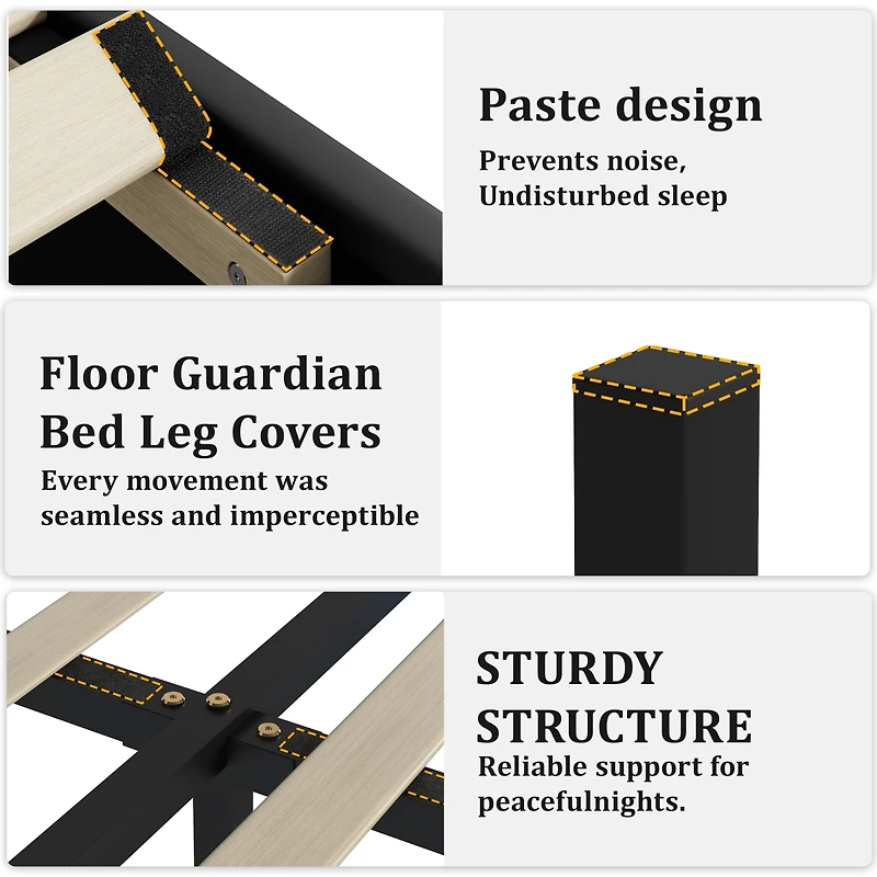 Streamdale Furniture Queen Size Bed Frame with Led Headboard