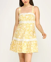 Trixxi Junior's Sleeveless Ric Rac Trim Short Dress