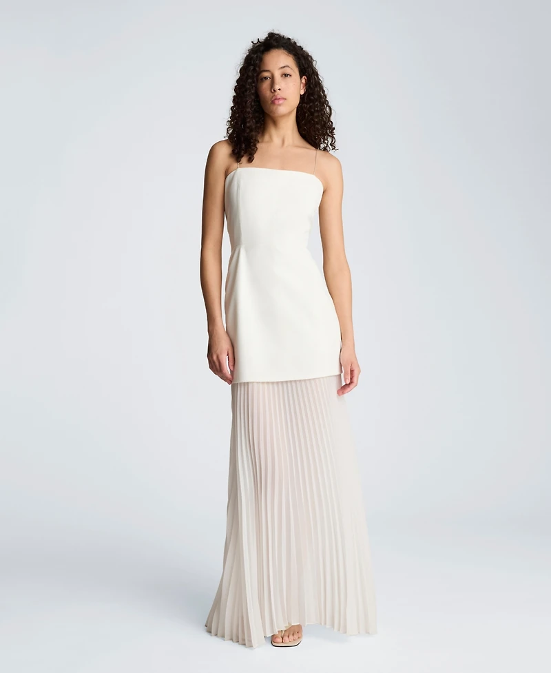 Kenneth Cole Women's Combo Pleated Midi Dress