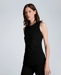 Kenneth Cole Women's Longline Crewneck Vest