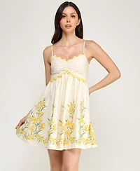 Row A Juniors' Sleeveless Fit and Flare Dress