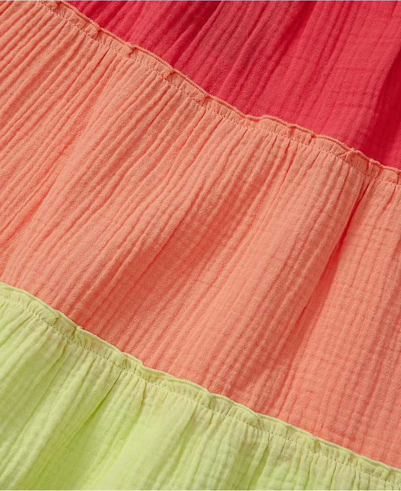 Lands' End Girls Woven Tiered Dress