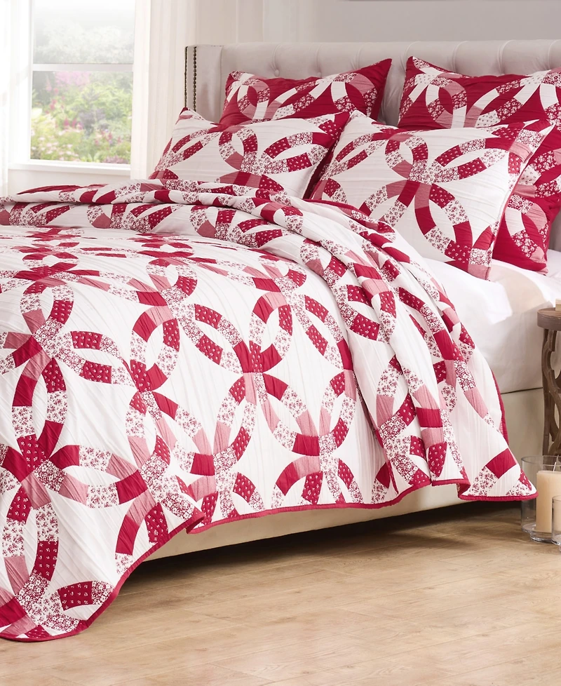 Greenland Home Fashions Wedding Ring Reversible 3-Pc. Coverlet Set, Full/Queen