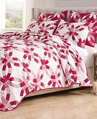 Greenland Home Fashions Wedding Ring Reversible 3-Pc. Coverlet Set, Full/Queen