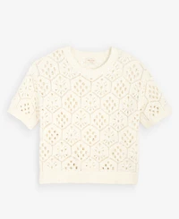 State of Day Women's Short-Sleeve Crochet Sweater, Macy's Exclusive